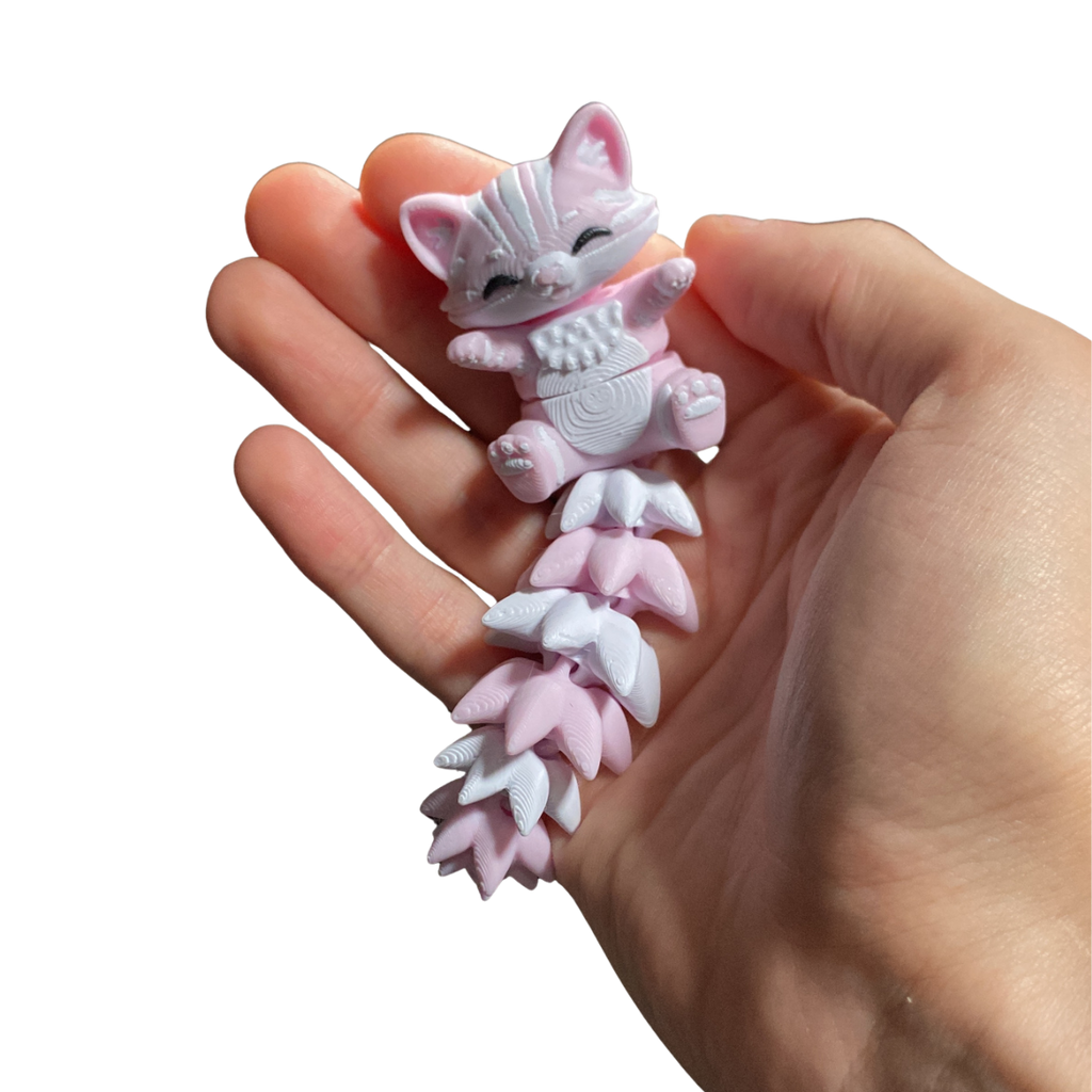 Gatinho Articulado Rosa - Com Furo p/ Chaveiro