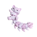 Gatinho Articulado Rosa - Com Furo p/ Chaveiro