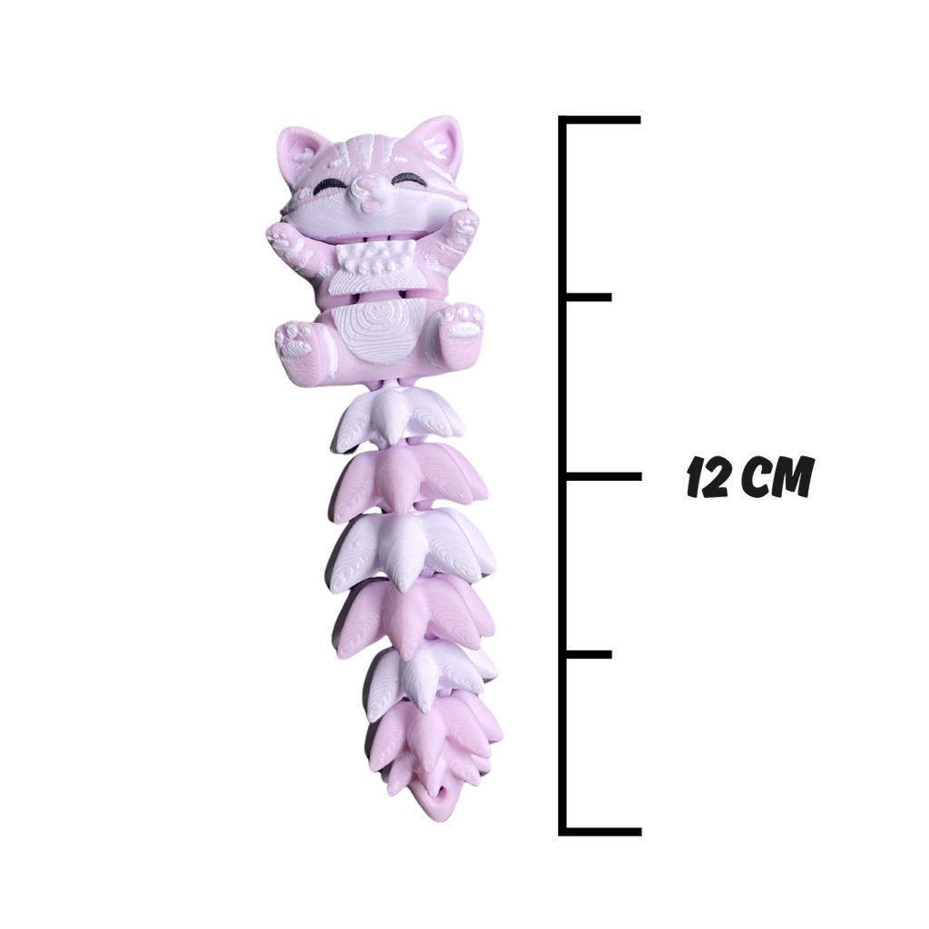 Gatinho Articulado Rosa - Com Furo p/ Chaveiro