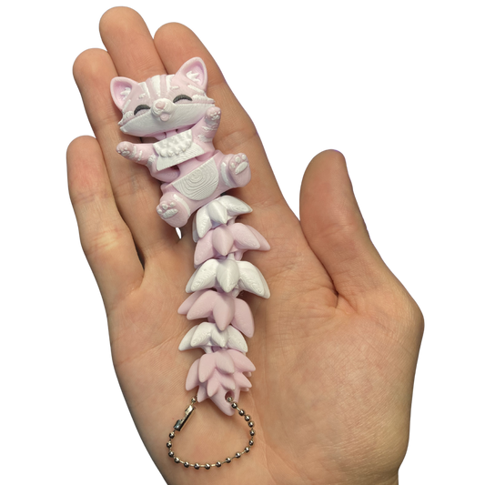Gatinho Articulado Rosa - Chaveiro