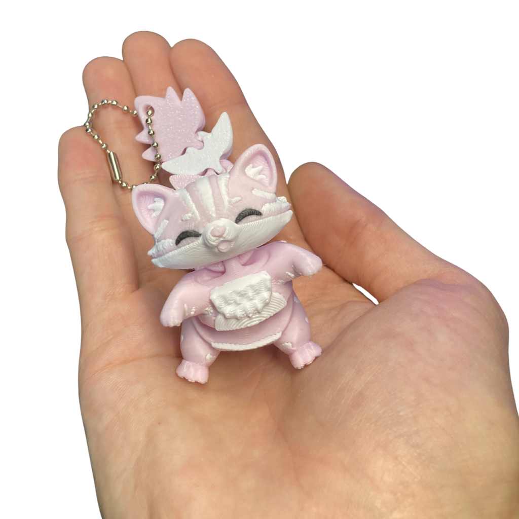 Gatinho Articulado Rosa - Chaveiro