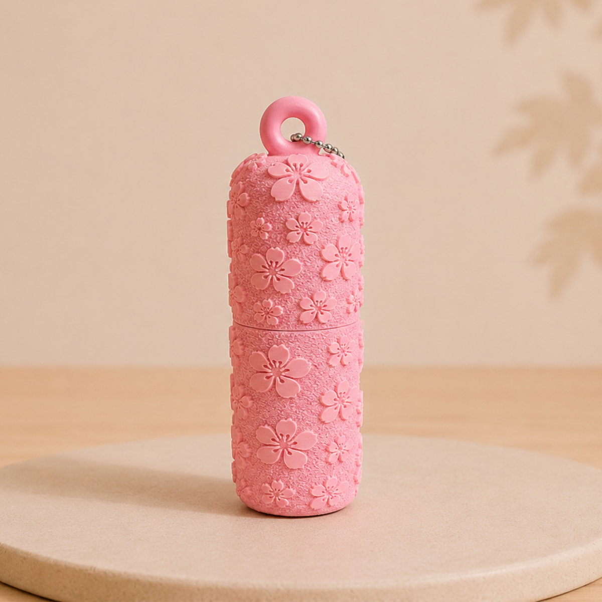 Chaveiro Porta Batom - Floral Texturizado