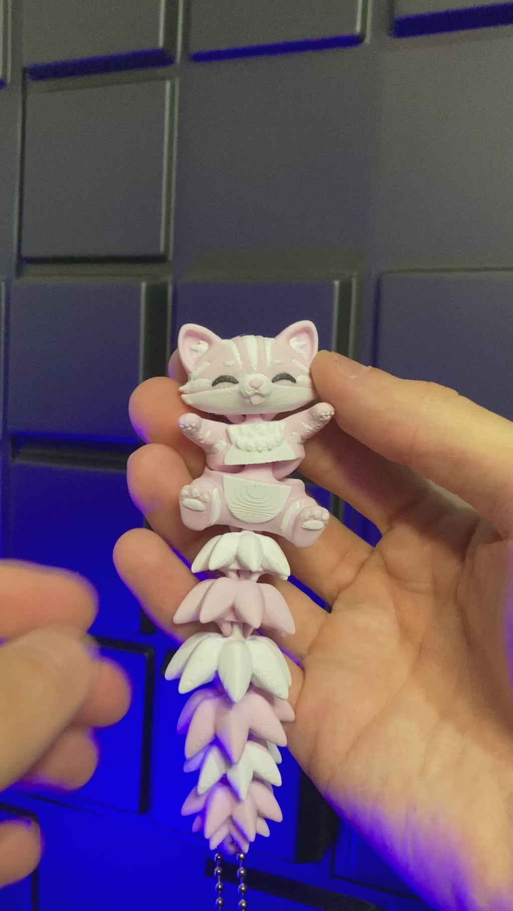 Gatinho Articulado Rosa - Chaveiro