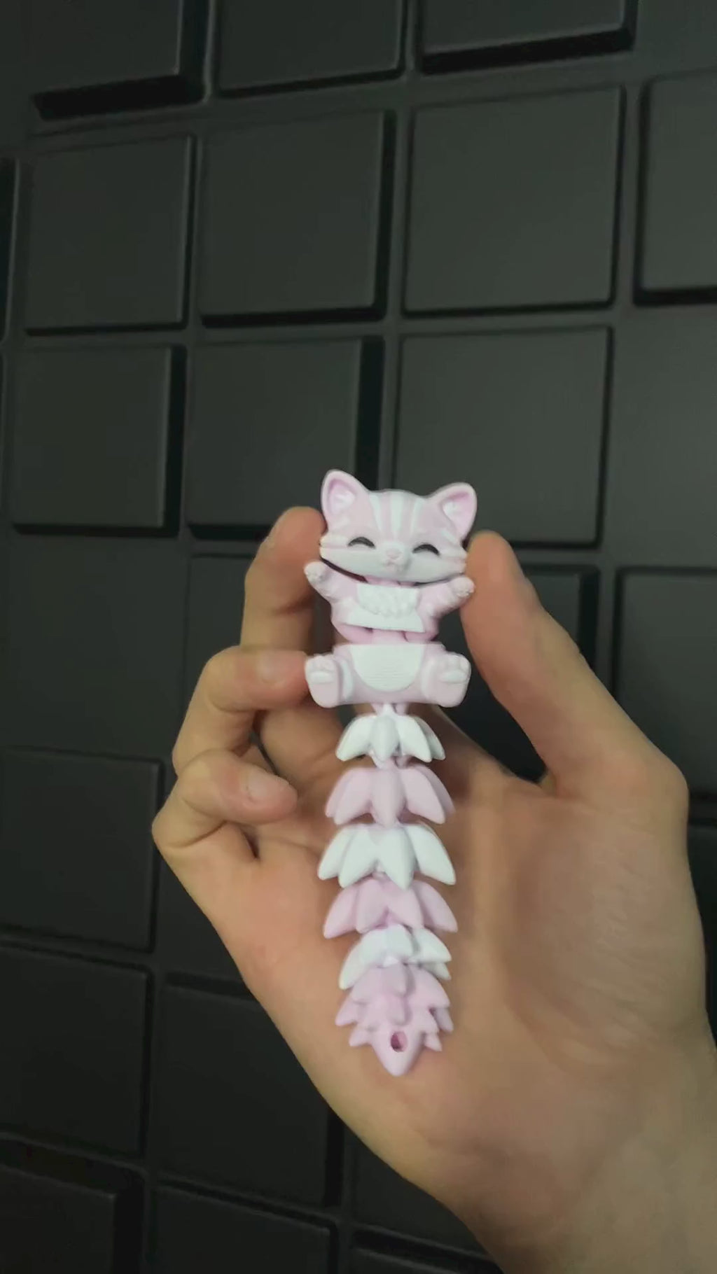 Gatinho Articulado Rosa - Com Furo p/ Chaveiro